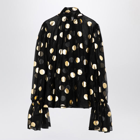 Dolce & Gabbana Dolce&Gabbana Silk organza lamé polka dot blouse