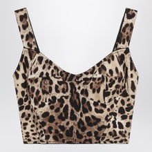  Dolce & Gabbana Dolce&Gabbana Charmeuse bustier with leopard print