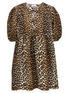 Ganni Leopard Poplin Dress
