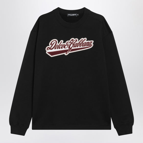 Dolce & Gabbana Dolce&Gabbana Black cotton sweatshirt with logo patch
