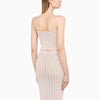 Alessandra Rich Pink criss-cross top