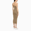 Alessandra Rich Gold one-shoulder dress with rhinestones