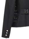 Alessandra Rich Single Breast Lace-up Blazer Jacket