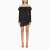 Alessandra Rich Blue silk minidress with white polka dots