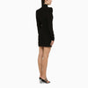 Alessandra Rich Black draped silk minidress
