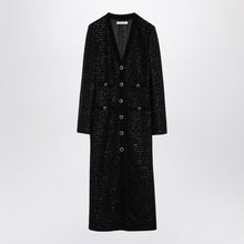  Alessandra Rich Black sequin tweed midi dress with buttons