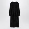 Alessandra Rich Black sequin tweed midi dress with buttons