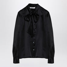  Alessandra Rich Black silk shirt with bow