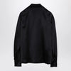 Alessandra Rich Black silk shirt with bow
