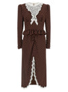 Alessandra Rich Polka Dot Midi Dress