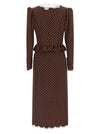 Alessandra Rich Polka Dot Midi Dress