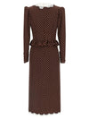 Alessandra Rich Polka Dot Midi Dress