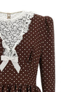 Alessandra Rich Polka Dot Midi Dress
