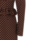 Alessandra Rich Polka Dot Midi Dress