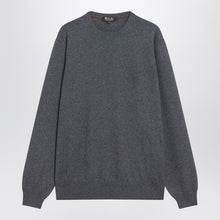  Loro Piana Grey mélange cashmere sweater