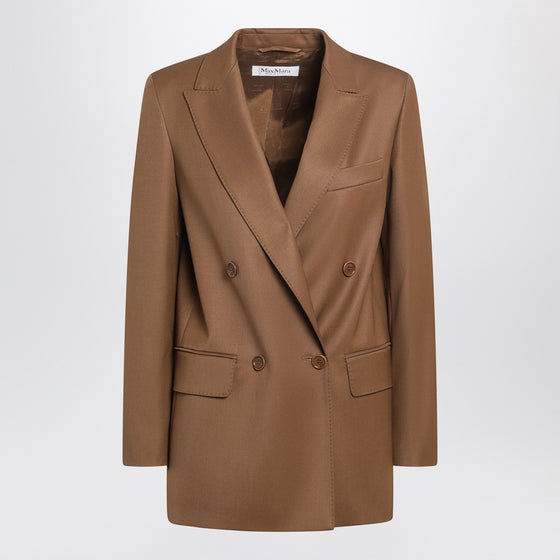 Max Mara Tan double-breasted wool blazer