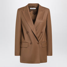  Max Mara Tan double-breasted wool blazer