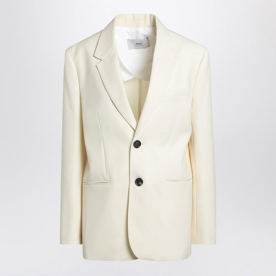 Ami Paris Butter-coloured wool jacket