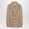 Ami Paris Sand-coloured double-breasted jacket in wool
