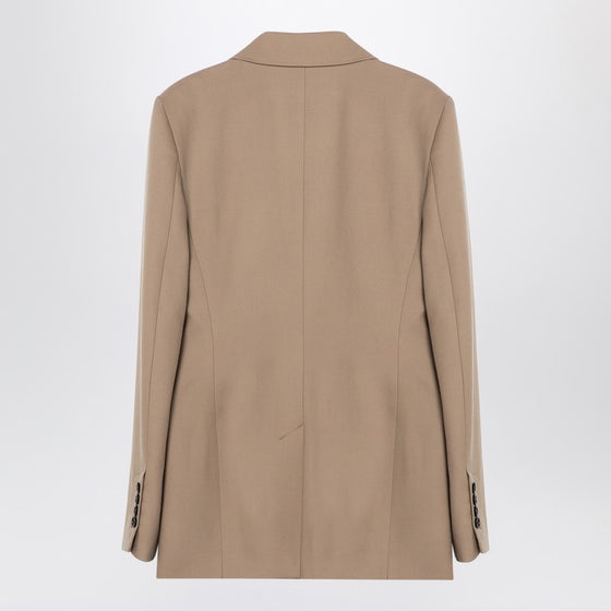Ami Paris Sand-coloured double-breasted jacket in wool