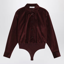  Max Mara Cherry-colored velvet shirt-body