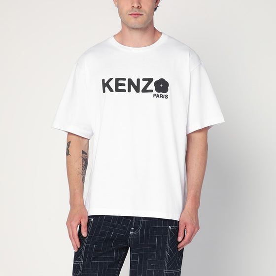 KENZO White cotton T-shirt with logo