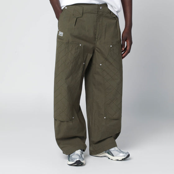 KENZO Khaki green cotton trousers