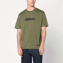  KENZO Khaki cotton T-shirt with logo