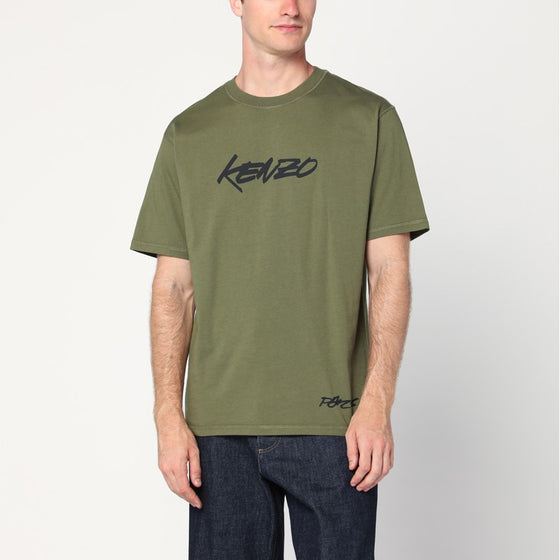 KENZO Khaki cotton T-shirt with logo