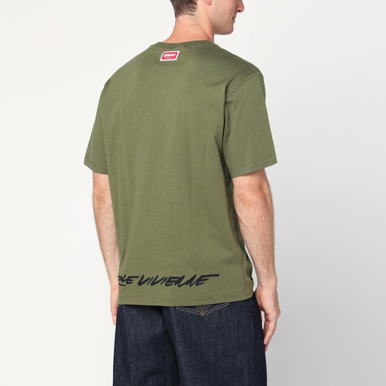 KENZO Khaki cotton T-shirt with logo