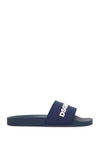 Dsquared2 navy blue polyurethane slippers with minimalist design and leather sole