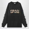 Fear of God Black washed-effect sweater with logo prints