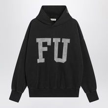  Fear of God Black vintage-effect FU hoodie