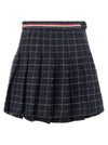 Thom Browne Rwb Pleated Tweed Skirt