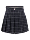 Thom Browne Rwb Pleated Tweed Skirt