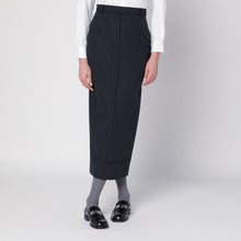  Thom Browne Navy blue pinstriped pencil skirt