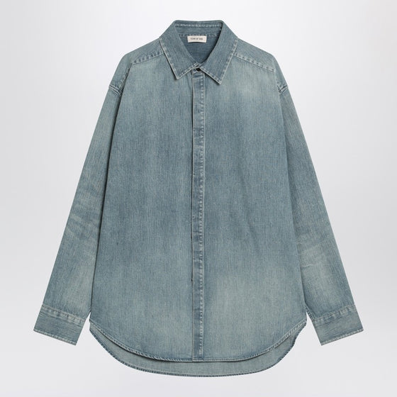 Fear of God Light blue shirt with faded denim effect