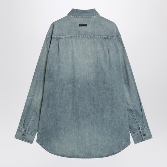 Fear of God Light blue shirt with faded denim effect