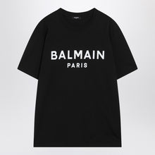  Balmain Black cotton crewneck t-shirt with logo
