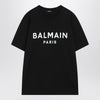 Balmain Black cotton crewneck t-shirt with logo