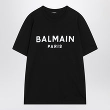  Balmain Black cotton crewneck t-shirt with logo