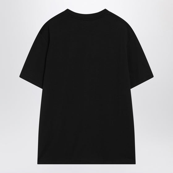 Balmain Black cotton crewneck t-shirt with logo