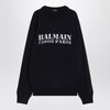 Balmain Blue wool sweater with logo