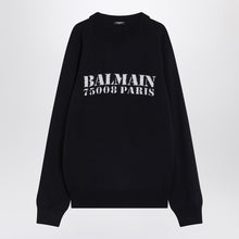  Balmain Blue wool sweater with logo