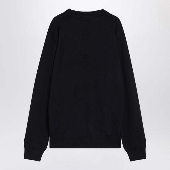 Balmain Blue wool sweater with logo