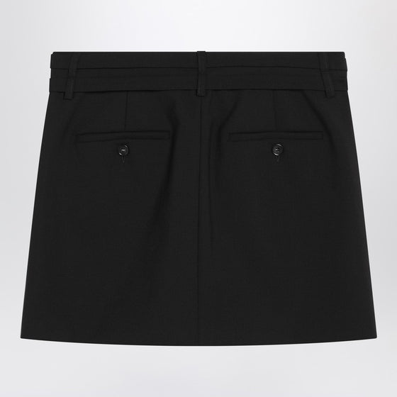 Sportmax Black mini skirt in wool