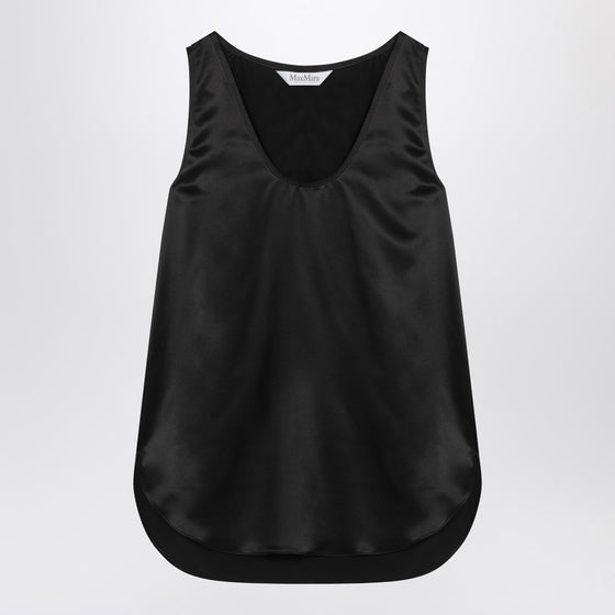 Max Mara Top black silk satin