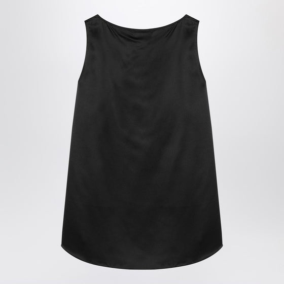 Max Mara Top black silk satin