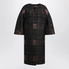 Max Mara Atelier Black cocoon coat in jacquard lamé