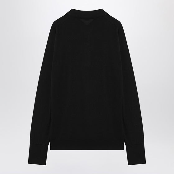 JOHN SMEDLEY Black Finchley polo in cotton